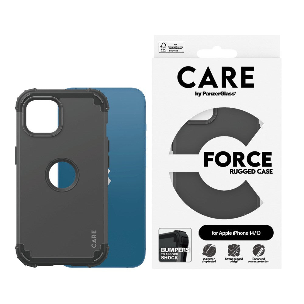 iPhone 14 / 13 CARE by PanzerGlass Fashionable FORCE Case - Sort