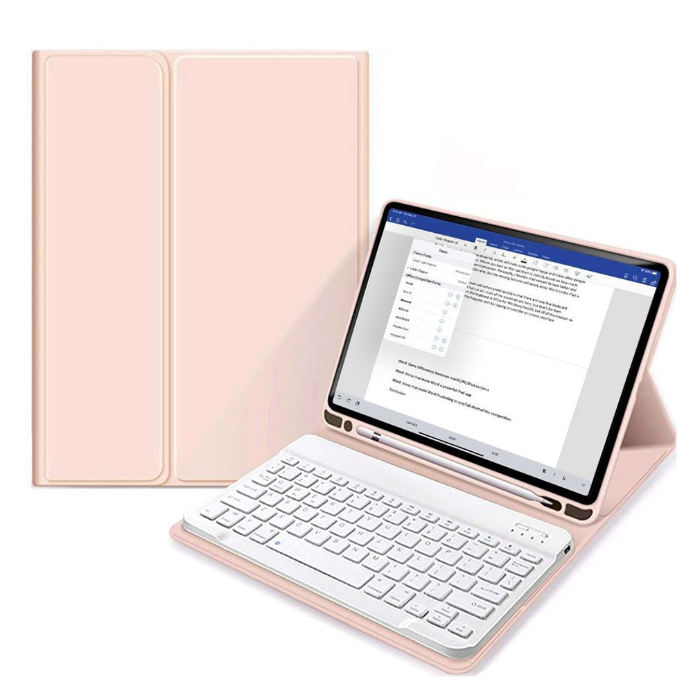 iPad 11" (2025) / iPad 10.9" (2024/2022) Tech-Protect Keyboard Cover m. Pencil Holder - Engelsk Layout - Lyserød