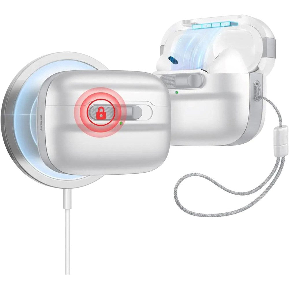AirPods Pro (1. & 2. Gen.) ESR HaloLock Pulse Case - MagSafe Kompatibel - Hvid