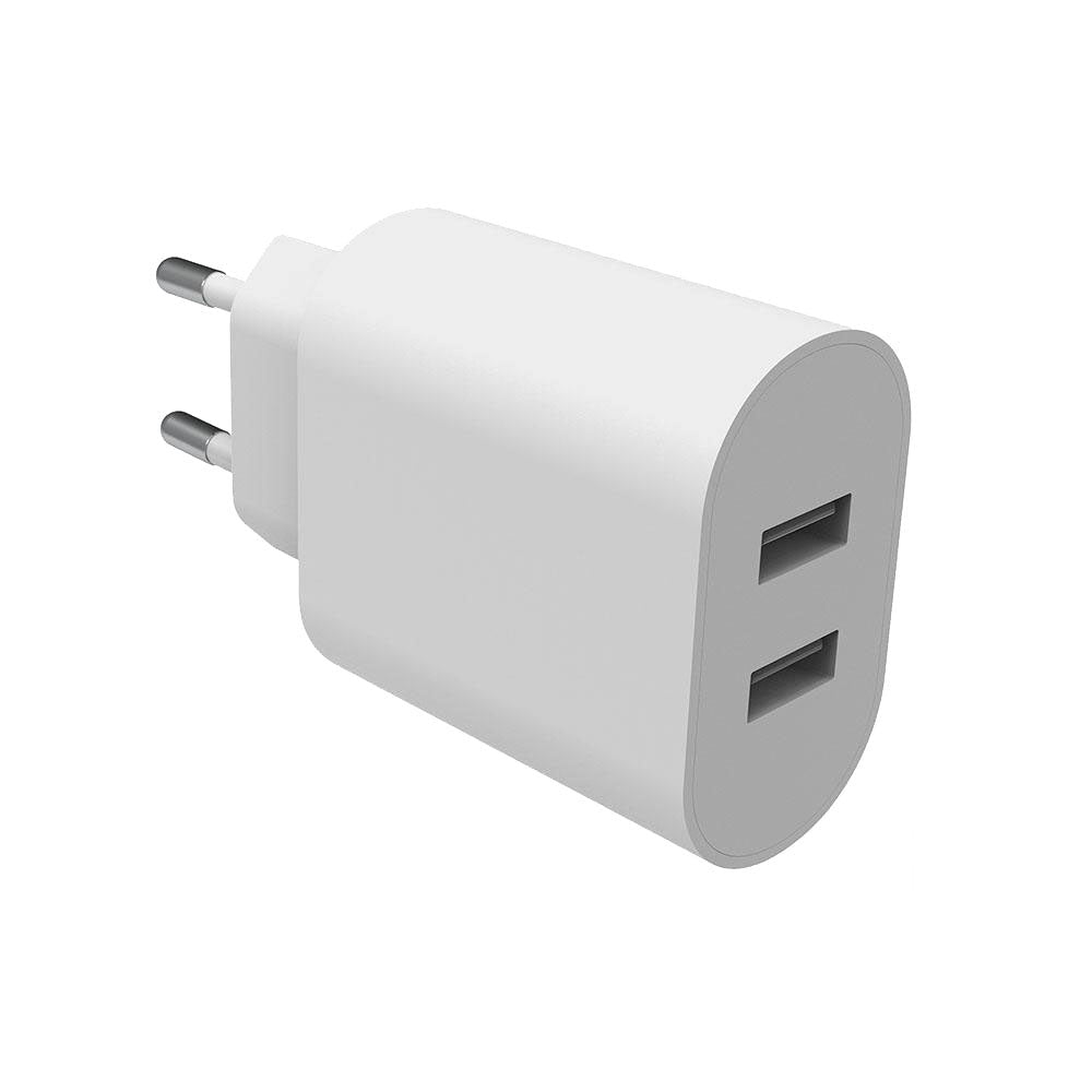 Smartline 24W Vægoplader med 2x USB-A - Hvid