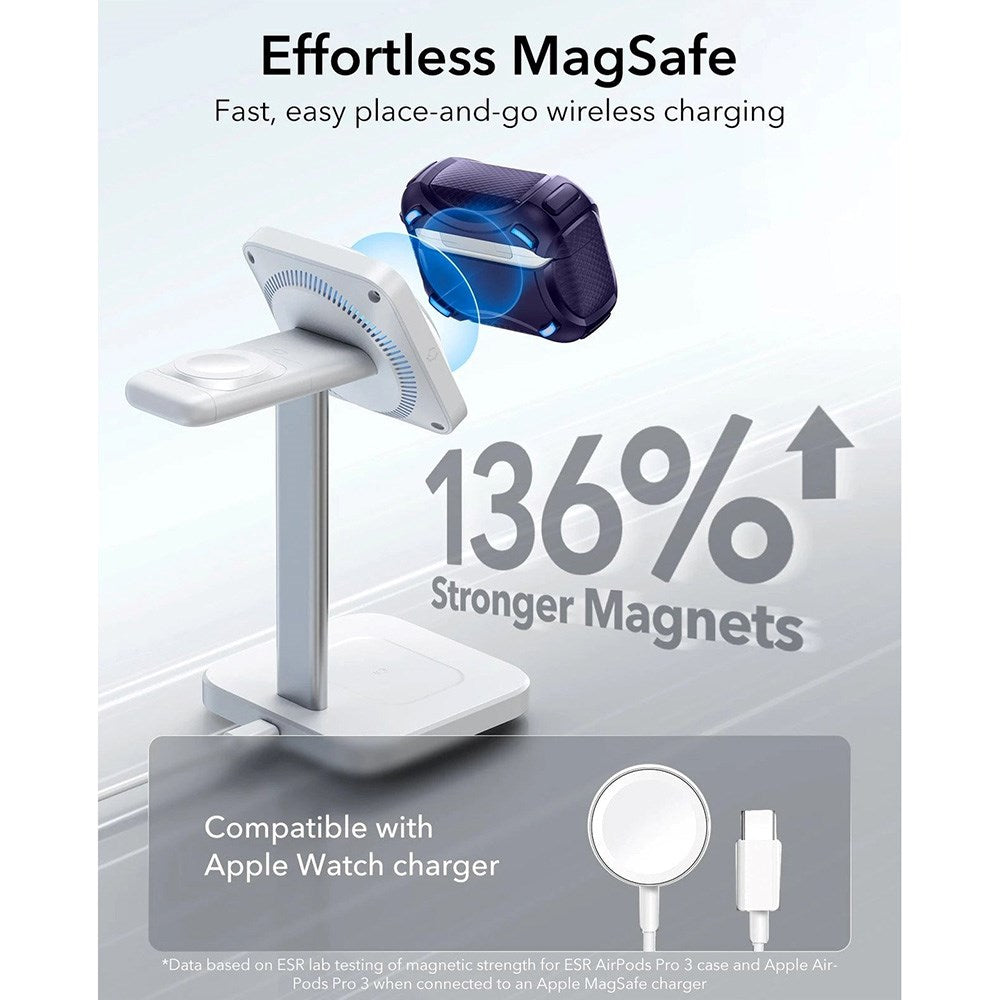 ESR AirPods Pro (3. gen.) Cyber FlickLock Case m. Karabinhage & Lås - Lilla