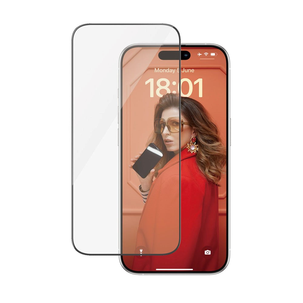 iPhone 15 Pro PanzerGlass Ultra Wide Fit Beskyttelsesglas m. EasyAligner - Diamond Strength - Gennemsigtig