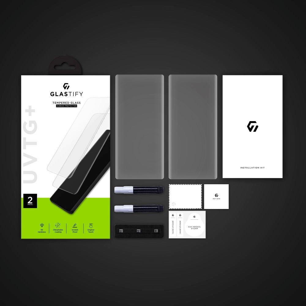 GLASTIFY Samsung Galaxy S22 Ultra UV Skærmbeskyttelse - 2 stk. Case Friendly - Gennemsigtig