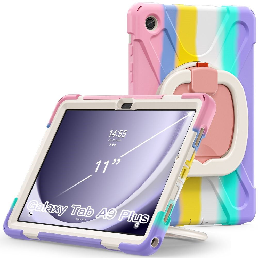 Tech-Protect Samsung Galaxy Tab A9+ (Plus) X-Armor Cover + Skærmbeskyttelse - Multifarvet / Gennemsigtig