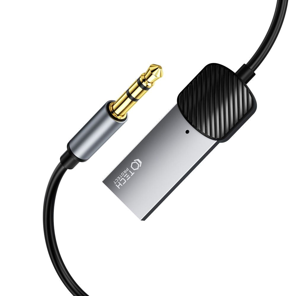 Tech-Protect Ultraboost USB til AUX Kabel m. Bluetooth - 1m - Grå