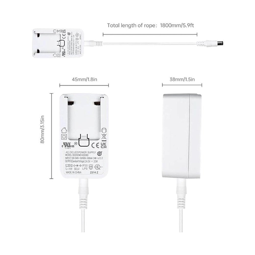 Light Solutions - Strømforsyning til Philips Hue LightStrip V4 - Hvid