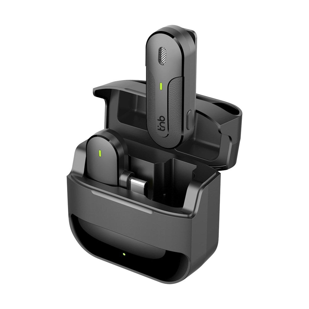 USB-C Trådløs Mikrofon m. Opladningsetui - T'NB INFLUENCE PRO - Sort