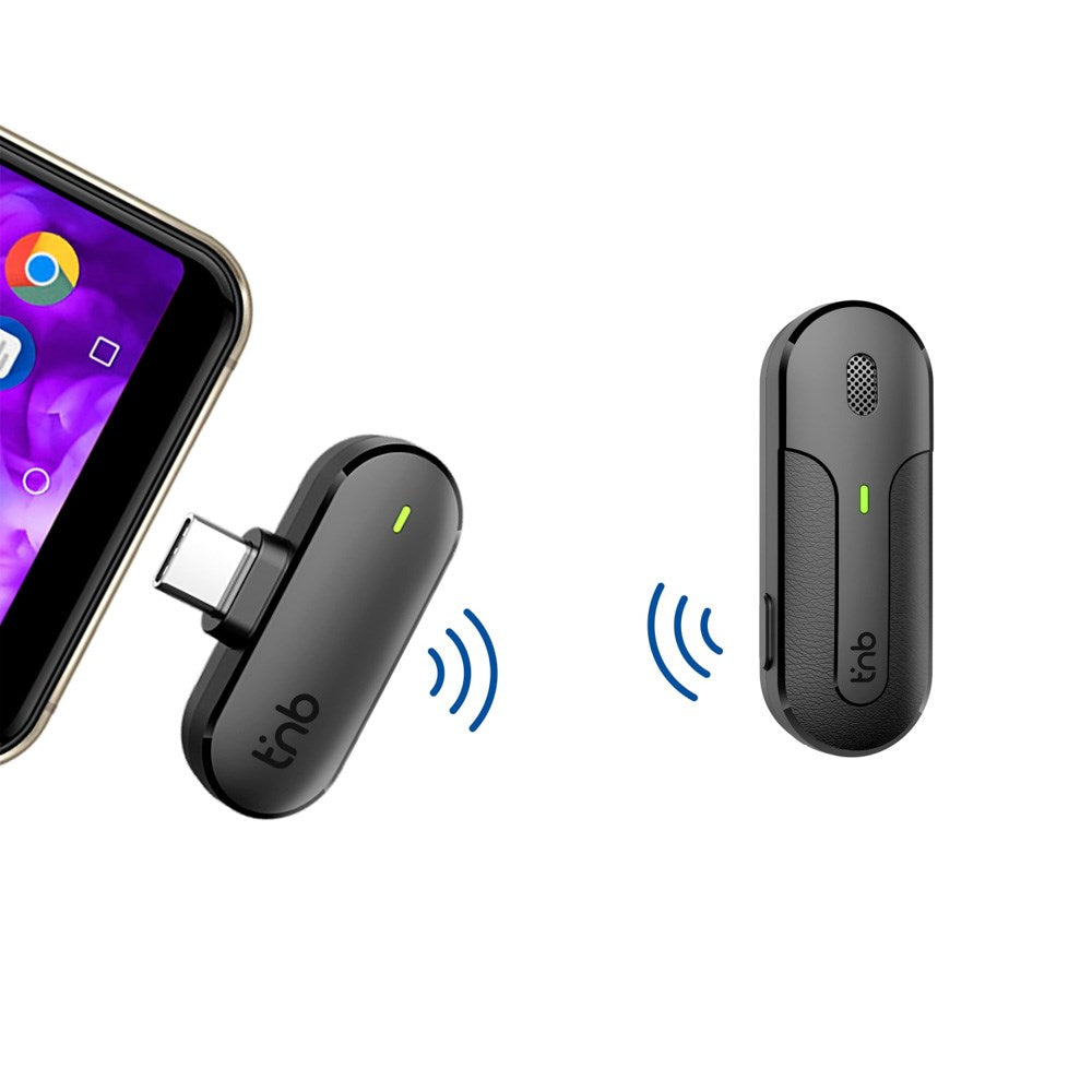 USB-C Trådløs Mikrofon m. Opladningsetui - T'NB INFLUENCE PRO - Sort