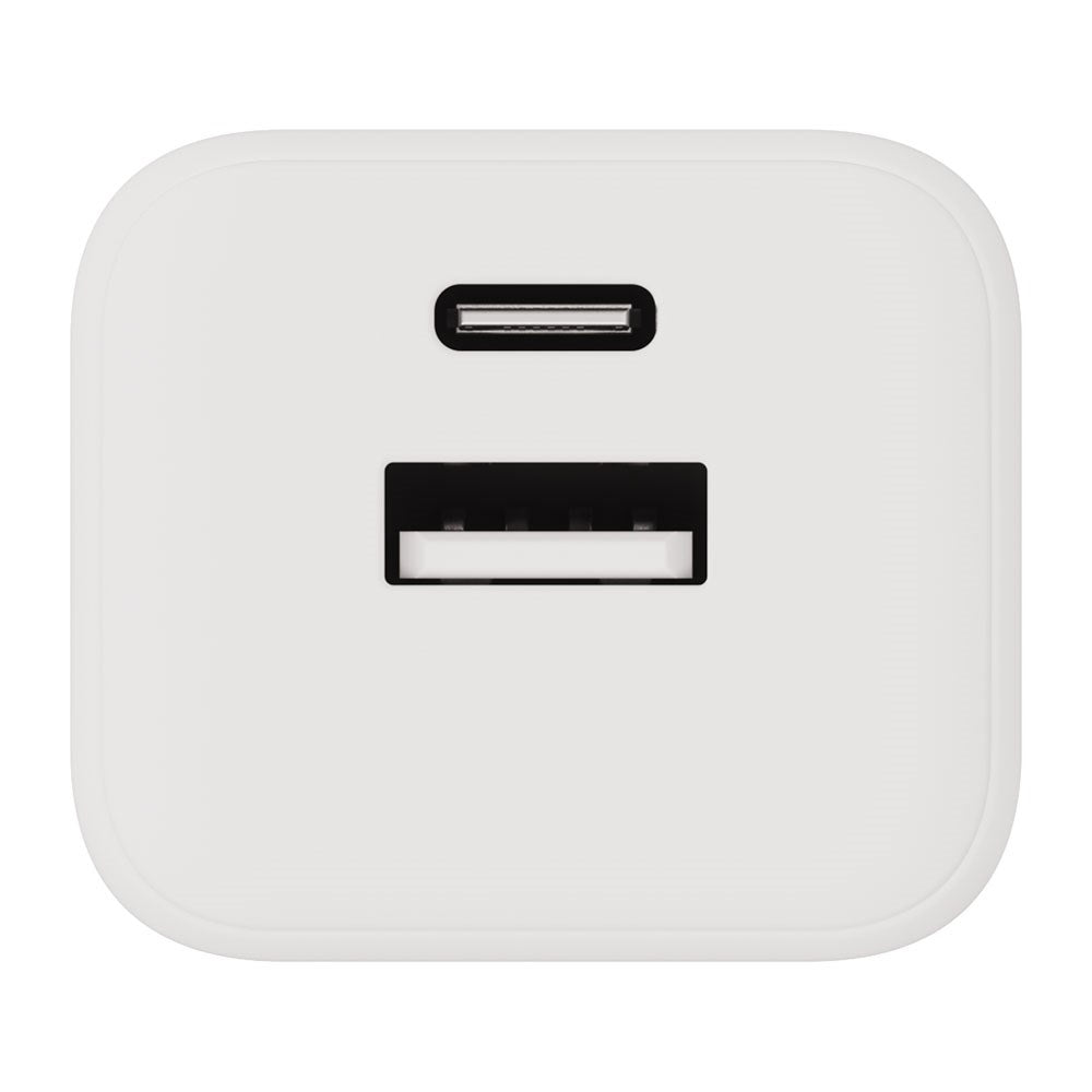 X2O Vægoplader m. 1x USB-A & 1x USB-C - 20W - Hvid