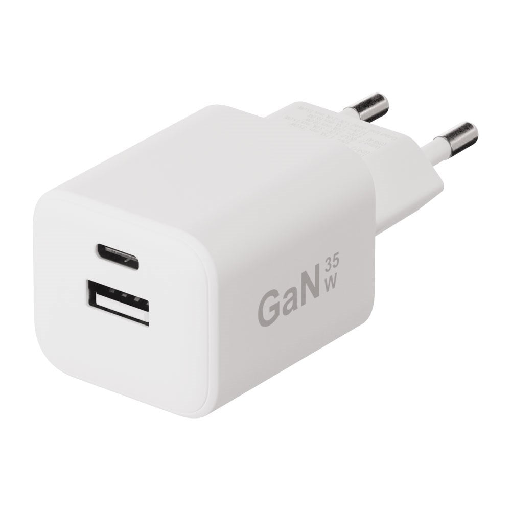 X2O Vægoplader m. 1x USB-A & 1x USB-C - 35W - Hvid