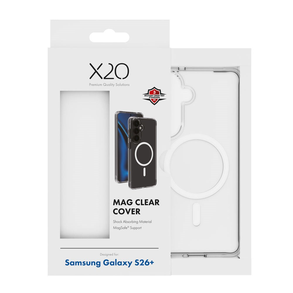Samsung Galaxy S26+ (Plus) X2O Mag Clear Bagside Cover - MagSafe Kompatibel - Gennemsigtig