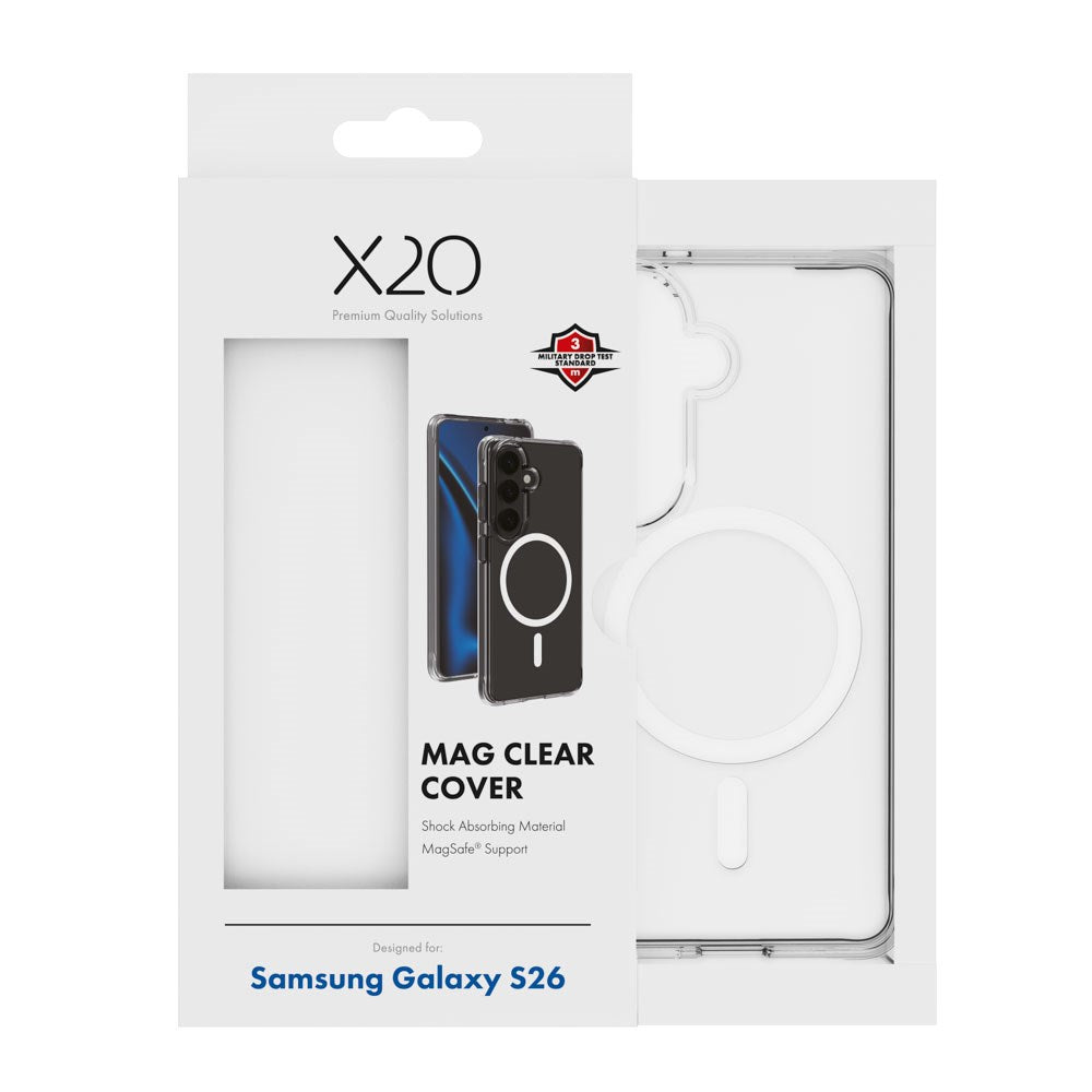 Samsung Galaxy S26 X2O Mag Clear Bagside Cover - MagSafe Kompatibel - Gennemsigtig