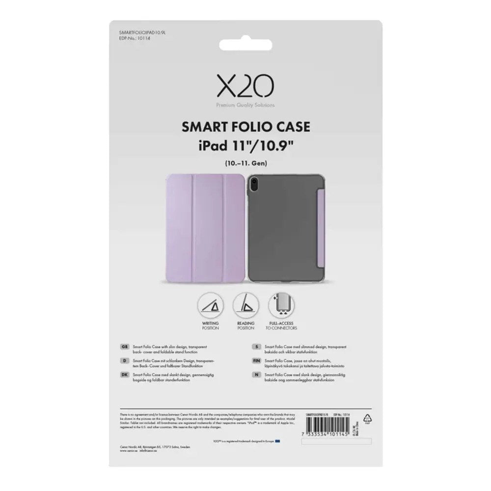 iPad 11" (2026 / 2025) / 10.9" (2024 / 2022) X2O Flipcover m. Ståfunktion - Lilla