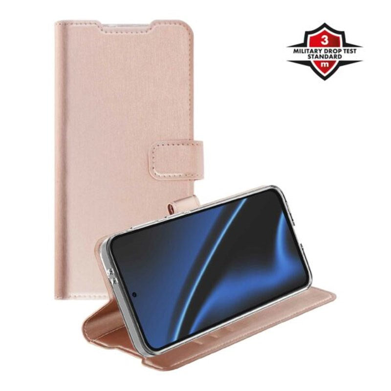 Samsung Galaxy A57 X2O Classic Wallet Flip Cover m. Kortholder & Ståfunktion - Rose Gold