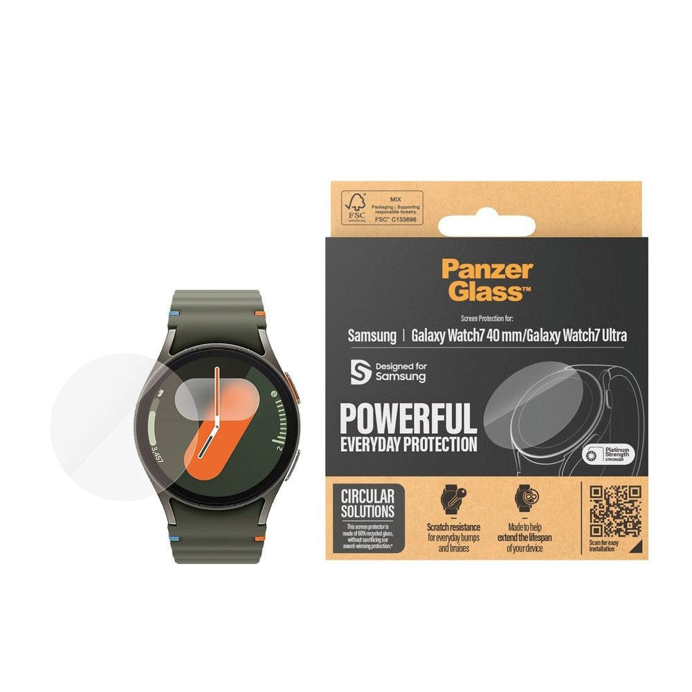 PanzerGlass Samsung Galaxy Watch 7 (40mm) Hærdet Glas Skærmbeskyttelse - Gennemsigtig