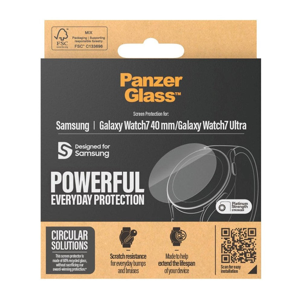 PanzerGlass Samsung Galaxy Watch 7 (40mm) Hærdet Glas Skærmbeskyttelse - Gennemsigtig