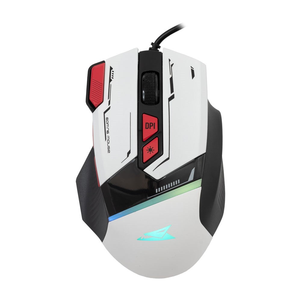 Baracuda MANTA 8D / 12800 DPI Gaming Mus - Hvid