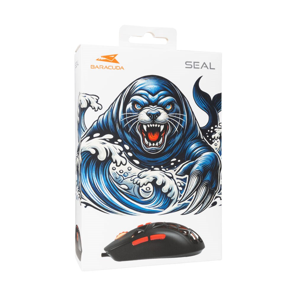 Baracuda SEAL 7D / 12800 DPI Gaming Mus - Sort