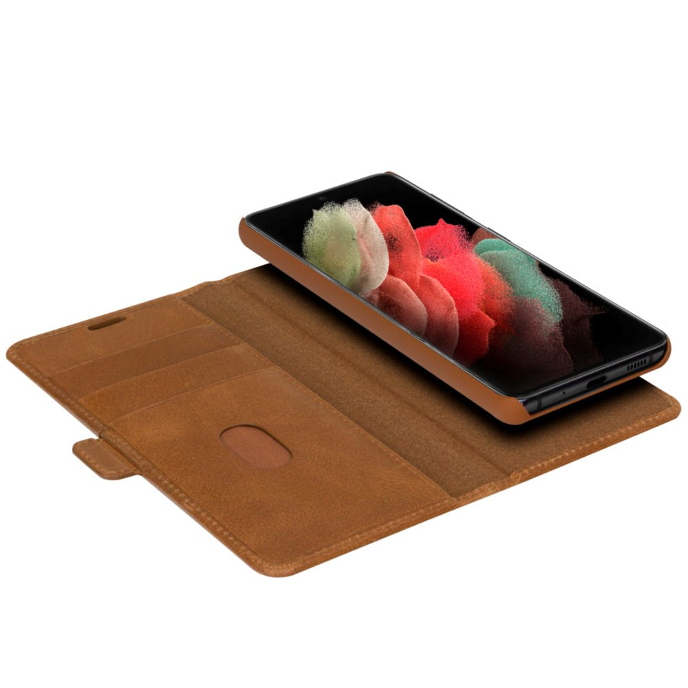 Samsung Galaxy S21 Ultra dbramante1928 Lynge Ægte Læder Magnet Cover - Tan