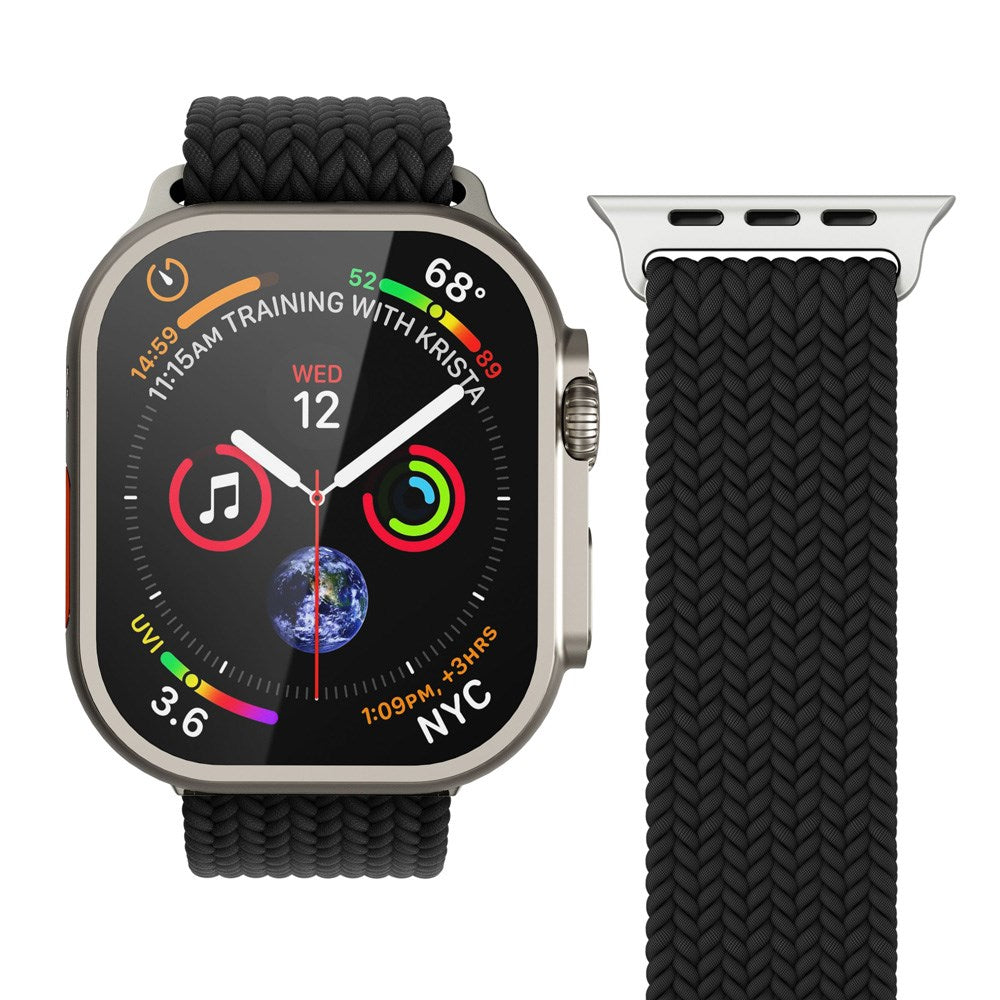 Vonmählen Apple Watch (42/44/45/SE/46/49mm) Woven Loop Nylon Urrem - Black