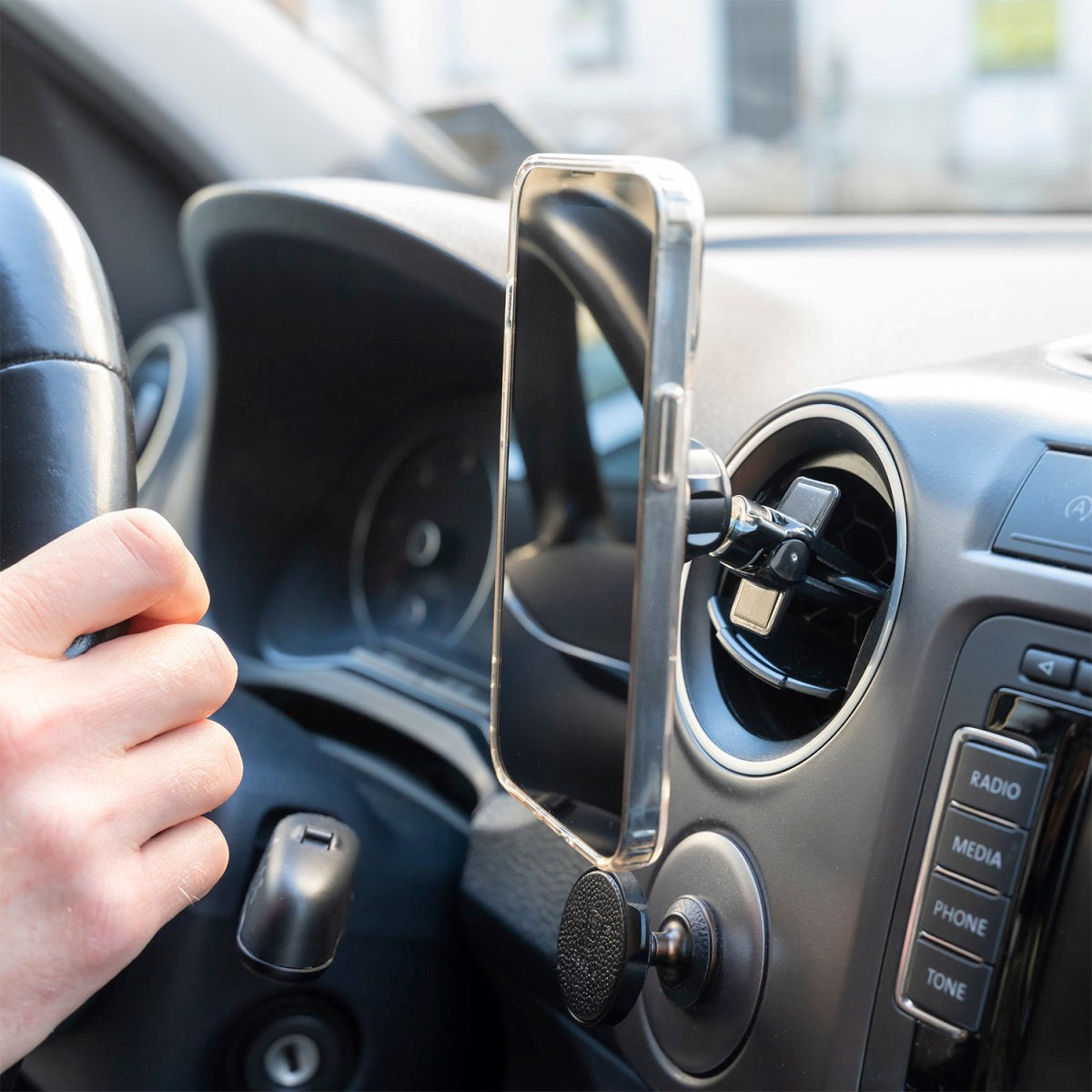 4smarts UltiMag Clamp MagSafe Kompatibel Mobilholder til Bil - Sort