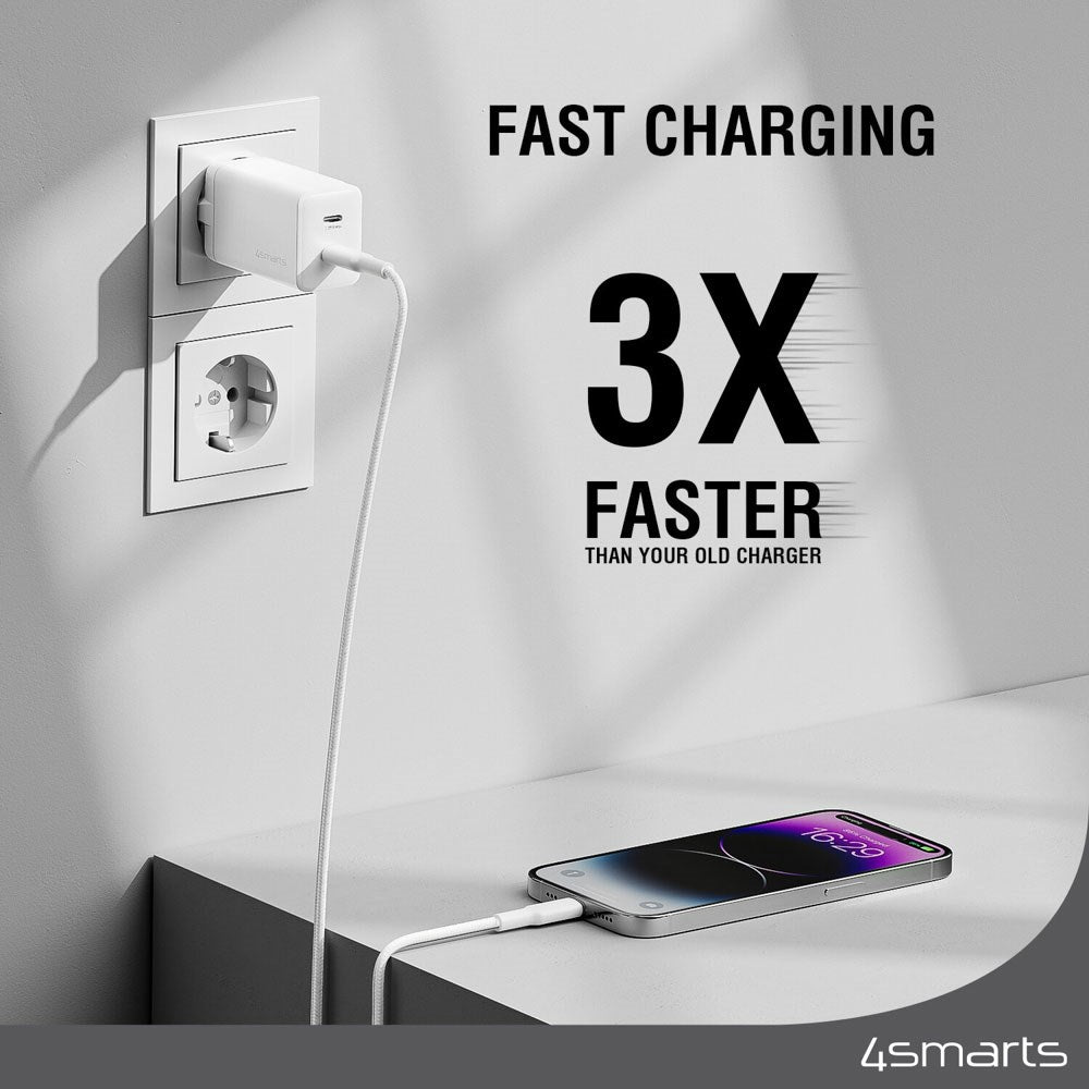 4smarts PDPlug 45W Vægoplader - 2 x USB-C - Hvid