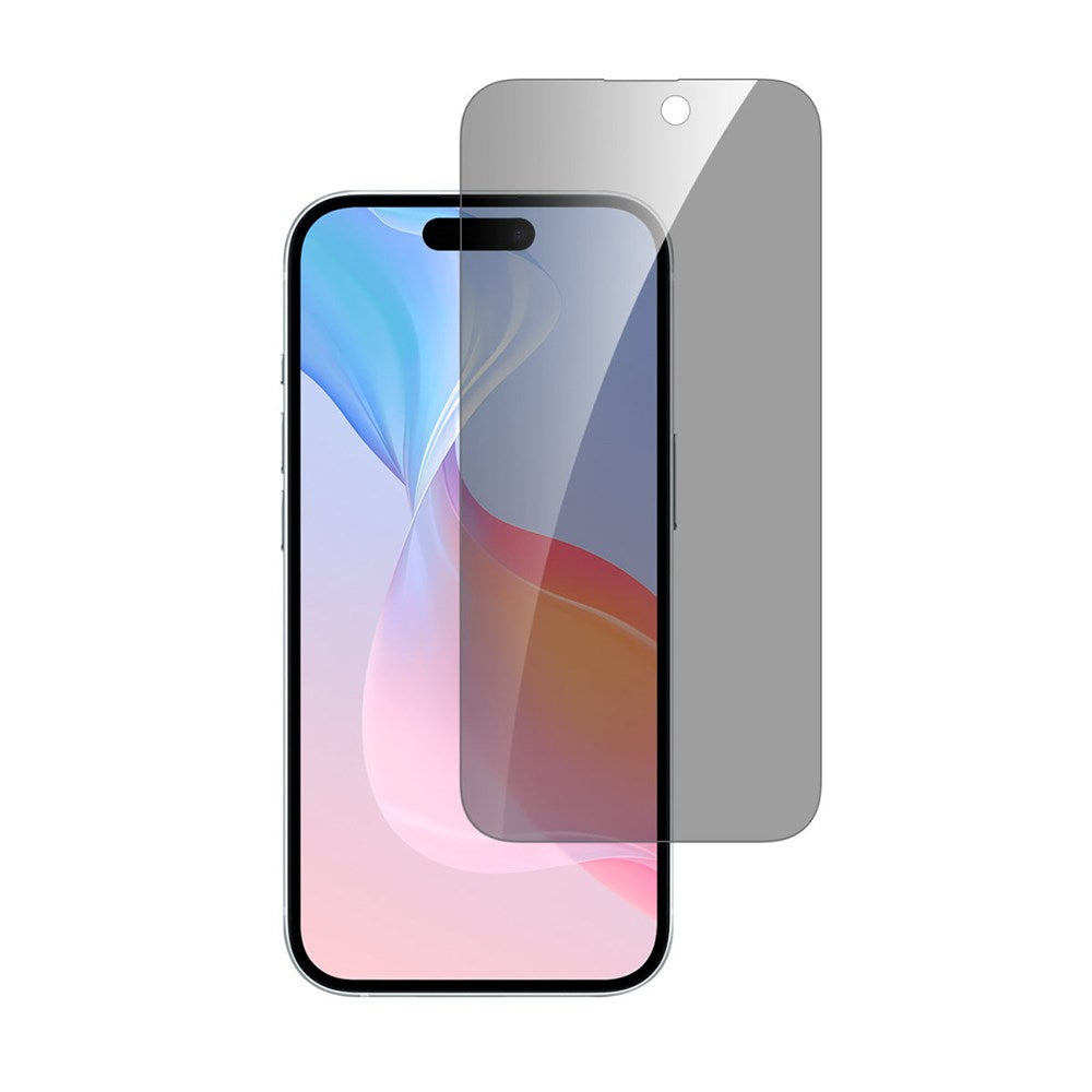 iPhone 16 4smarts Second Glass Privacy Hærdet Glas m. Monteringsramme - Case Friendly - Gennemsigtig