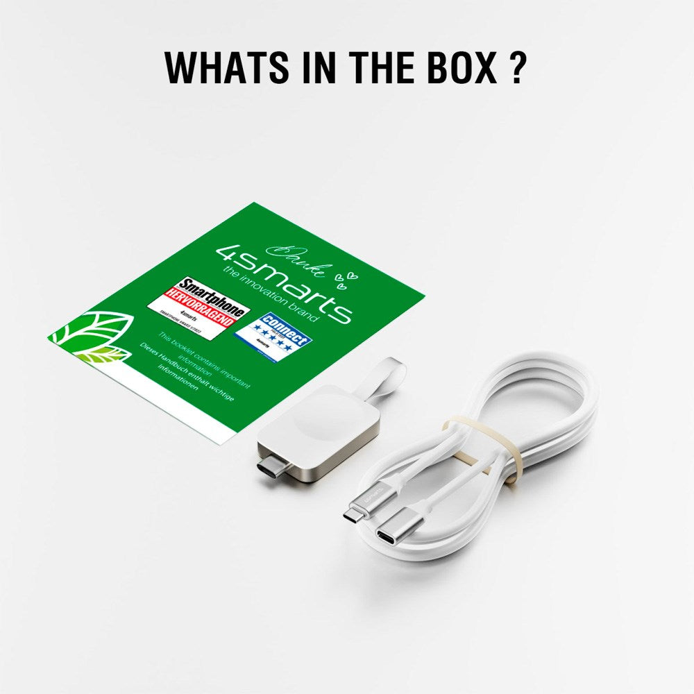 Trådløs Oplader - 4smarts - Apple Watch - USB-C - Hvid