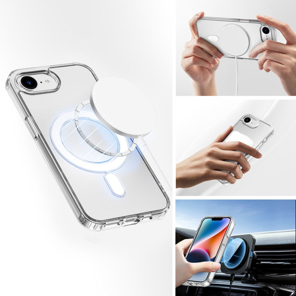 4smarts - iPhone 17e / 16e - 3-i-1 Premium Starter Set - MagSafe Cover, Skærmbeskyttelse & 20W Vægoplader - Gennemsigtig / Hvid