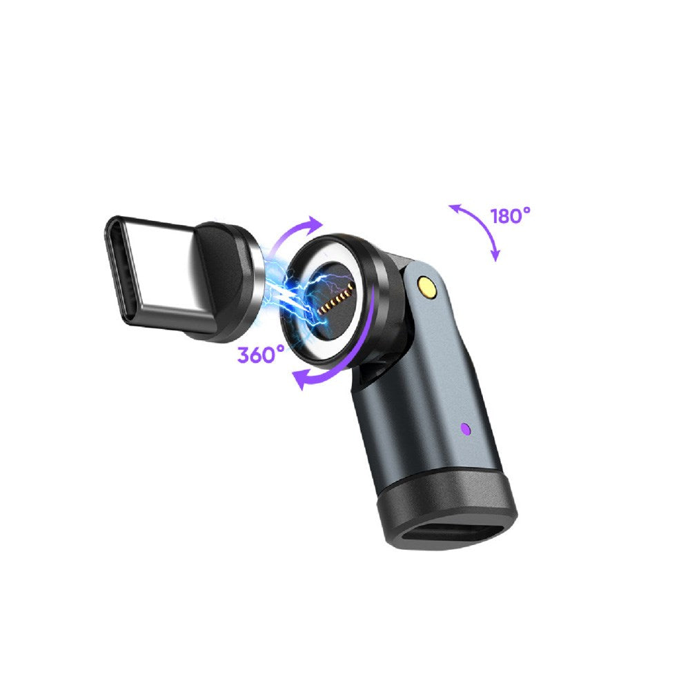 Magnetisk Kabel m. USB-C - 4smarts GravityCord - 240W - 1.8m - Sort