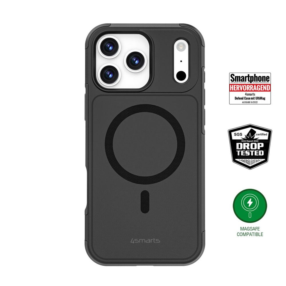 4Smarts iPhone 17 Pro Max Defend Mobil Cover - MagSafe Kompatibel - Sort