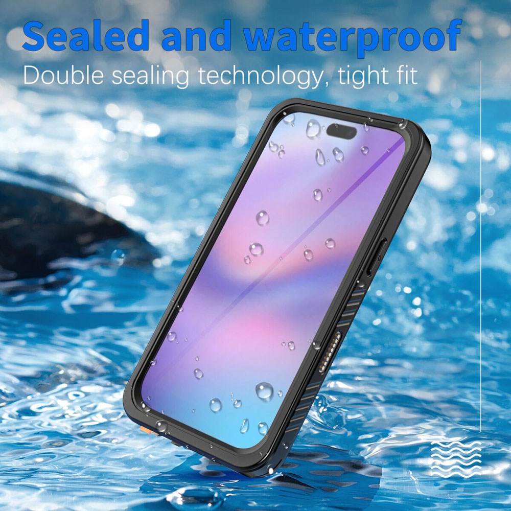 iPhone 17 Pro 4Smarts Vandtæt All Around Cover - MagSafe Kompatibel - Gennemsigtig / Sort