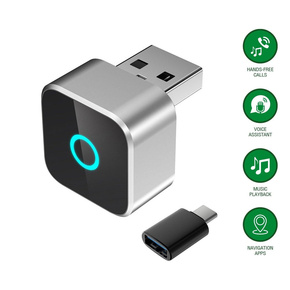 4smarts Trådløs Adapter - Apple CarPlay & Android Auto - Sølv