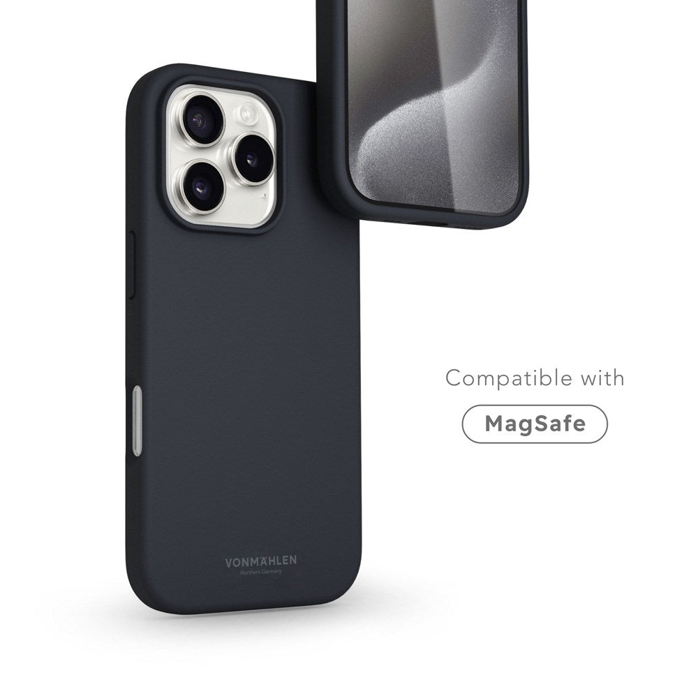 Vonmählen iPhone 16 Pro Eco Silikone Bagside Cover - MagSafe Kompatibel - Navy