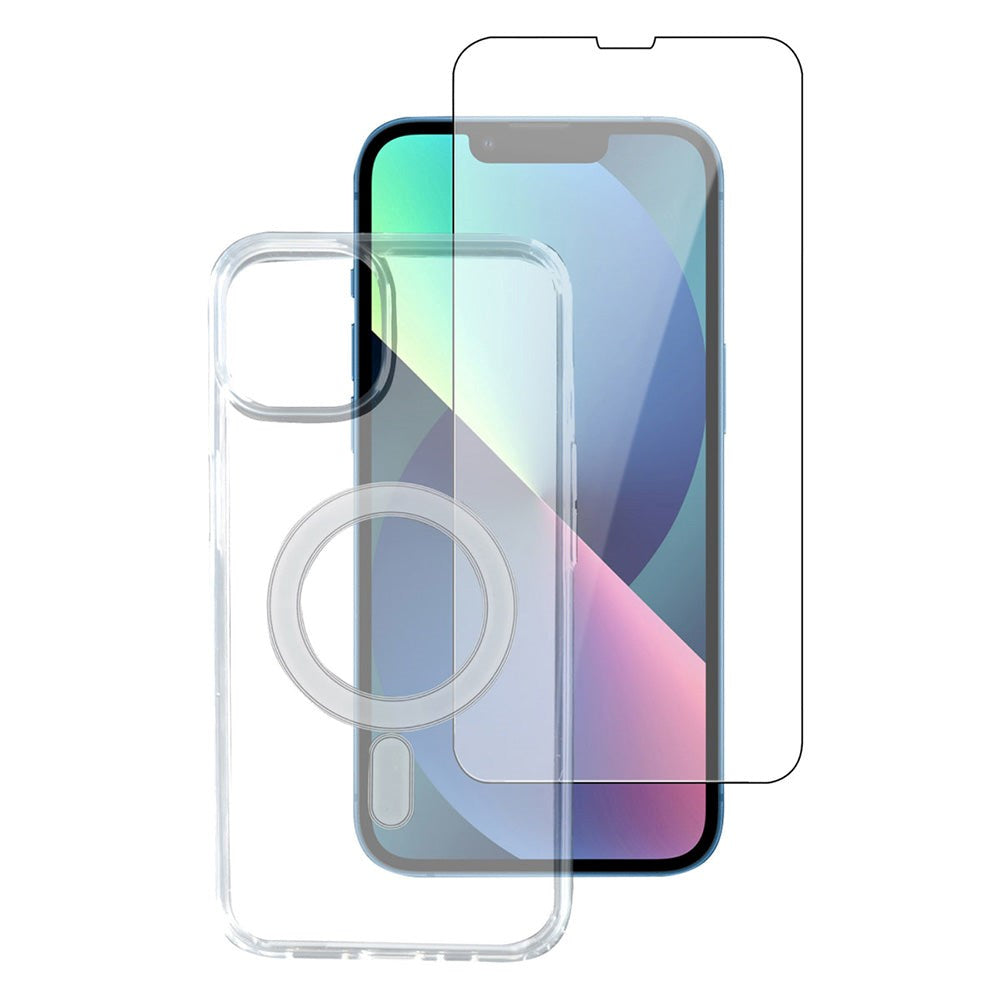 iPhone 14 4smarts Second Glass X-Pro 360° Protection Set Premium - MagSafe Kompitabel - (Cover + Skærmbeskyttelsesglas)