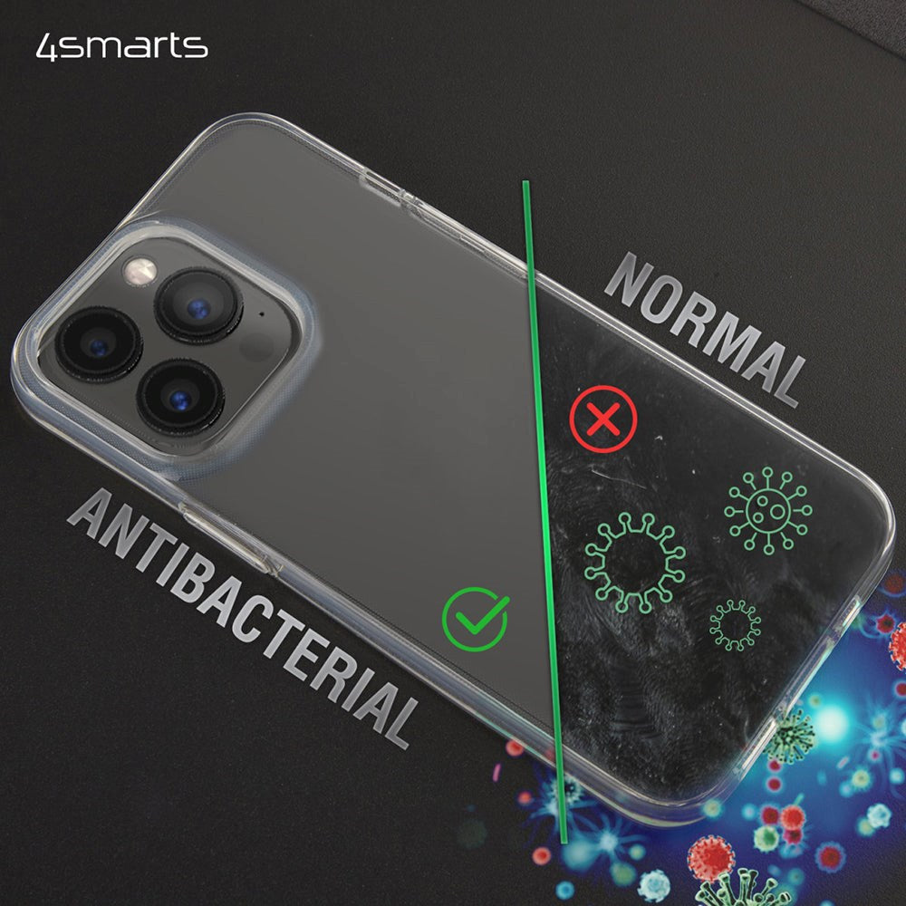 iPhone 14 Plus 4Smarts AntiBac Eco Bagside Cover - 100% Genbrugsplast - Gennemsigtig