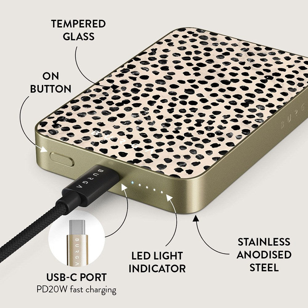 Burga 20W MagSafe PowerBank m. Trådløs Opladning & USB-C Stik - Almond Latte