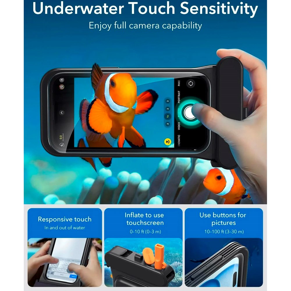 iPhone 15 / 14 / 13 - ESR Vandtæt Case - Sort