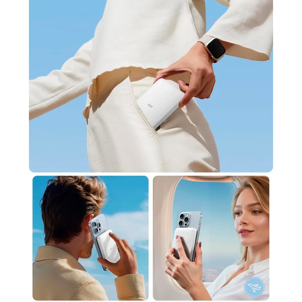 Qi2 MagSlim PowerBank - ESR - 15W / 10.000 mAh - MagSafe Kompatibel - Hvid