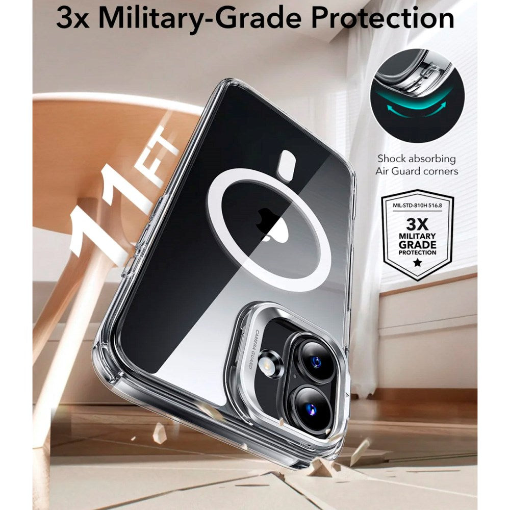 iPhone 16 - ESR Classic Hybrid Cover m. Kickstand - MagSafe Kompatibel - Gennemsigtig