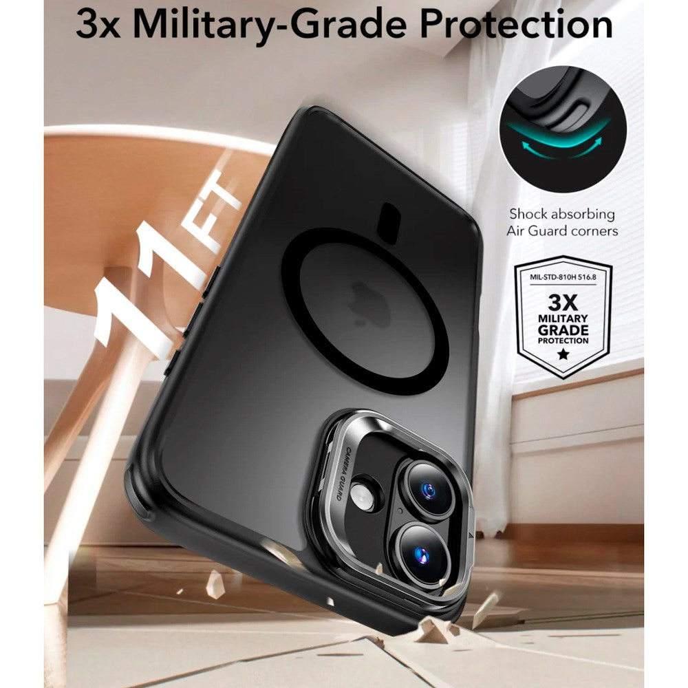 iPhone 16 - ESR Classic Hybrid Cover m. Kickstand - MagSafe Kompatibel - Mat Sort