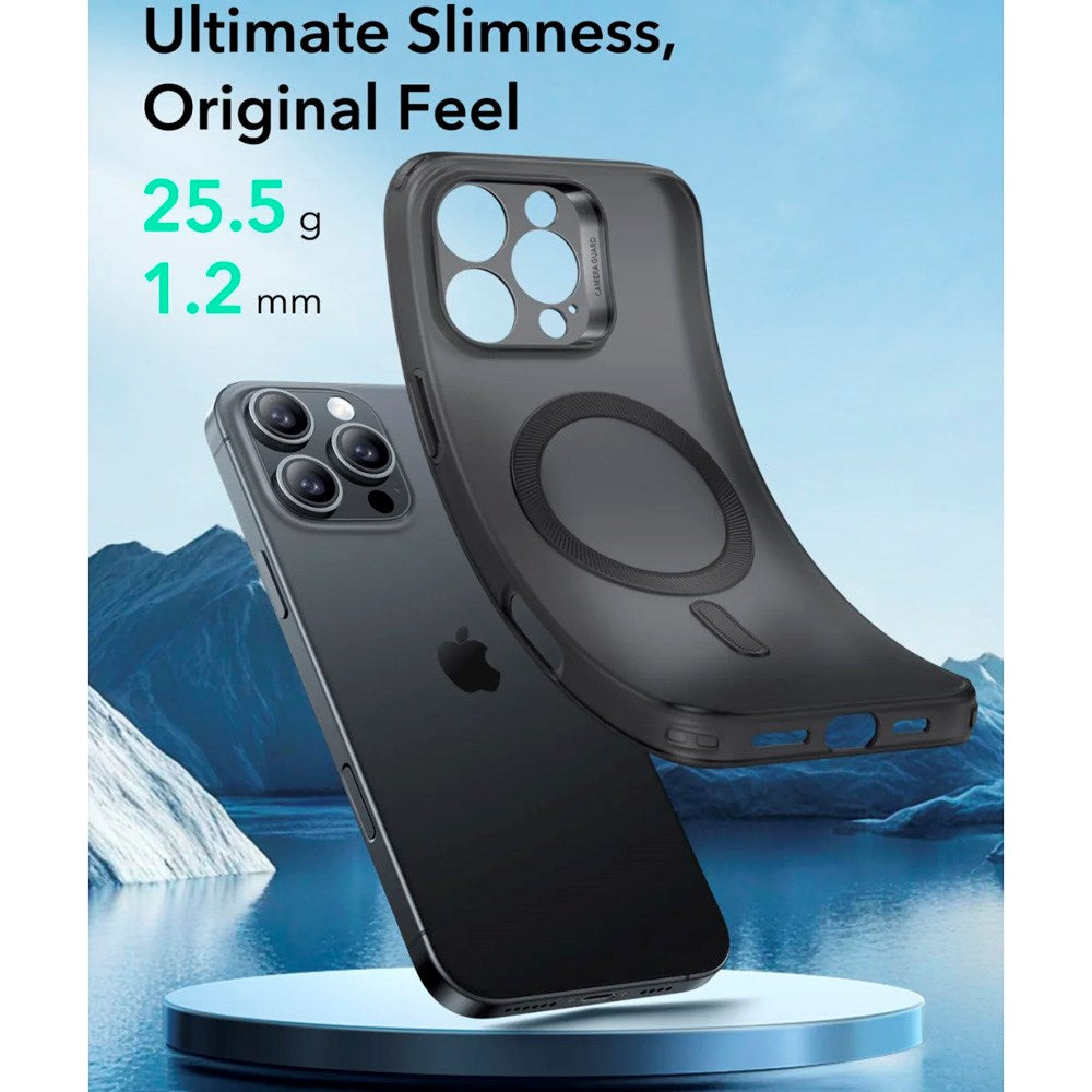 iPhone 16 Pro - ESR Zero Clear Fleksibelt Plastik Cover - MagSafe Kompatibel - Mat Sort