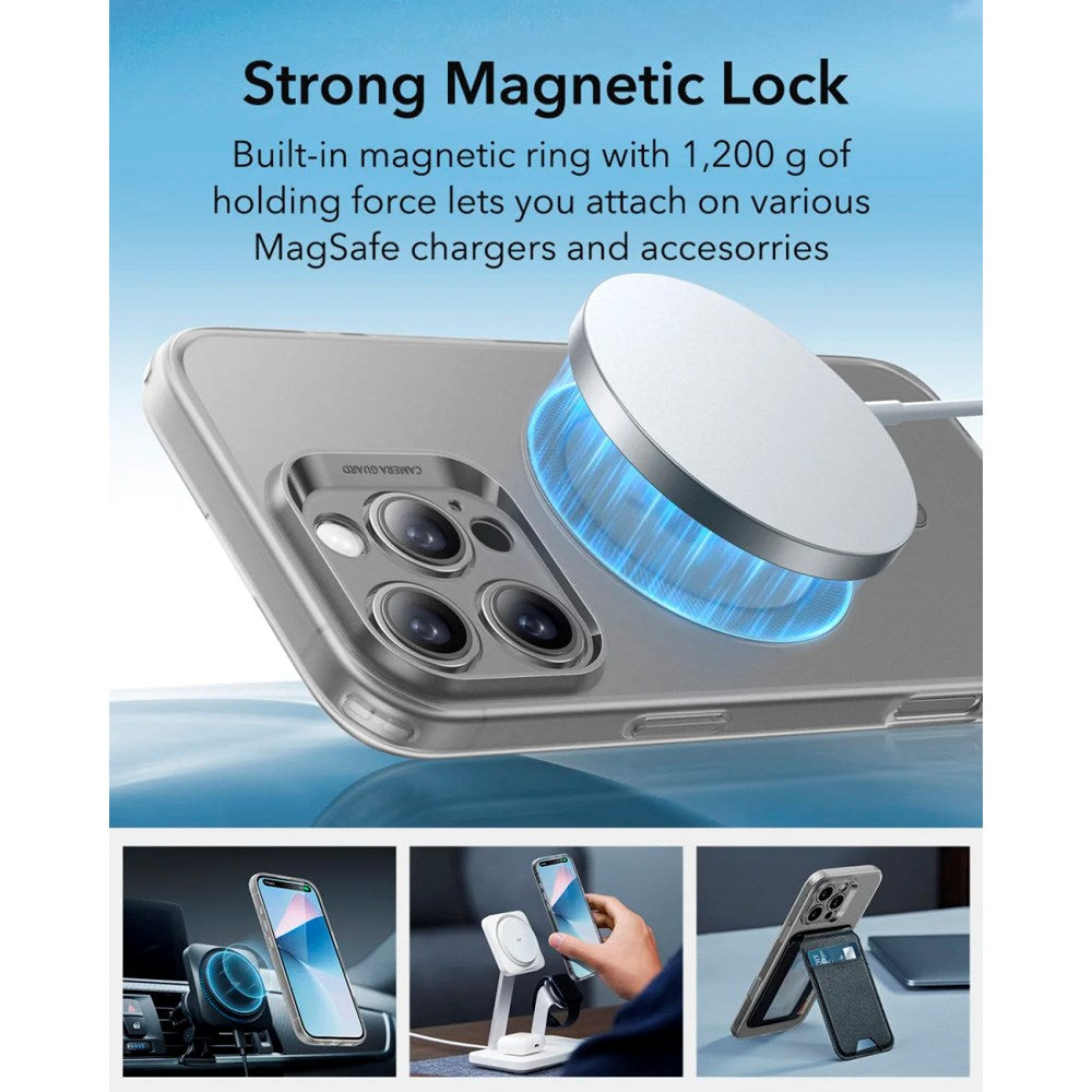 iPhone 16 Pro - ESR Zero Clear Fleksibelt Plastik Cover - MagSafe Kompatibel - Mat Grå