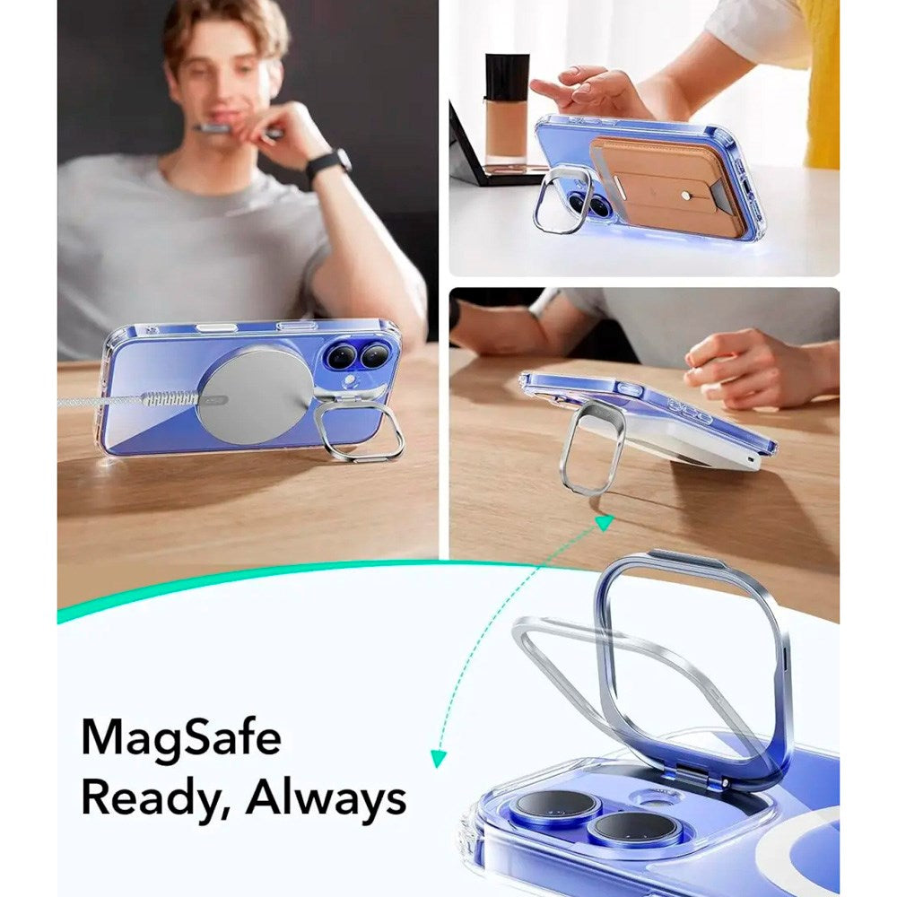 iPhone 16 - ESR Classic Hybrid Cover m. Kickstand - MagSafe Kompatibel - Gennemsigtig