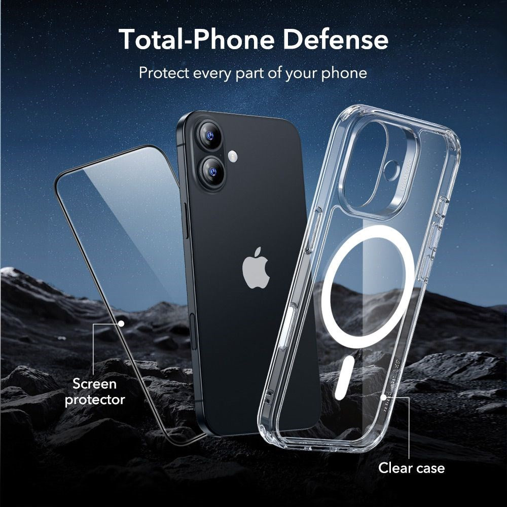 iPhone 17 ESR Classic Hybrid Sæt m. Bagside Cover & Hærdet Skærmglas - MagSafe Kompatibel - Gennemsigtig