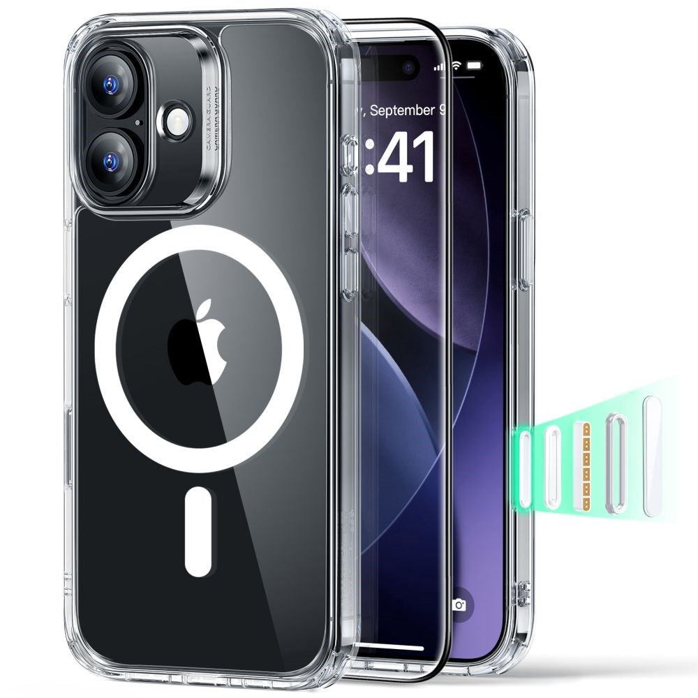 iPhone 17 ESR Classic Hybrid Sæt m. Bagside Cover & Hærdet Skærmglas - MagSafe Kompatibel - Gennemsigtig