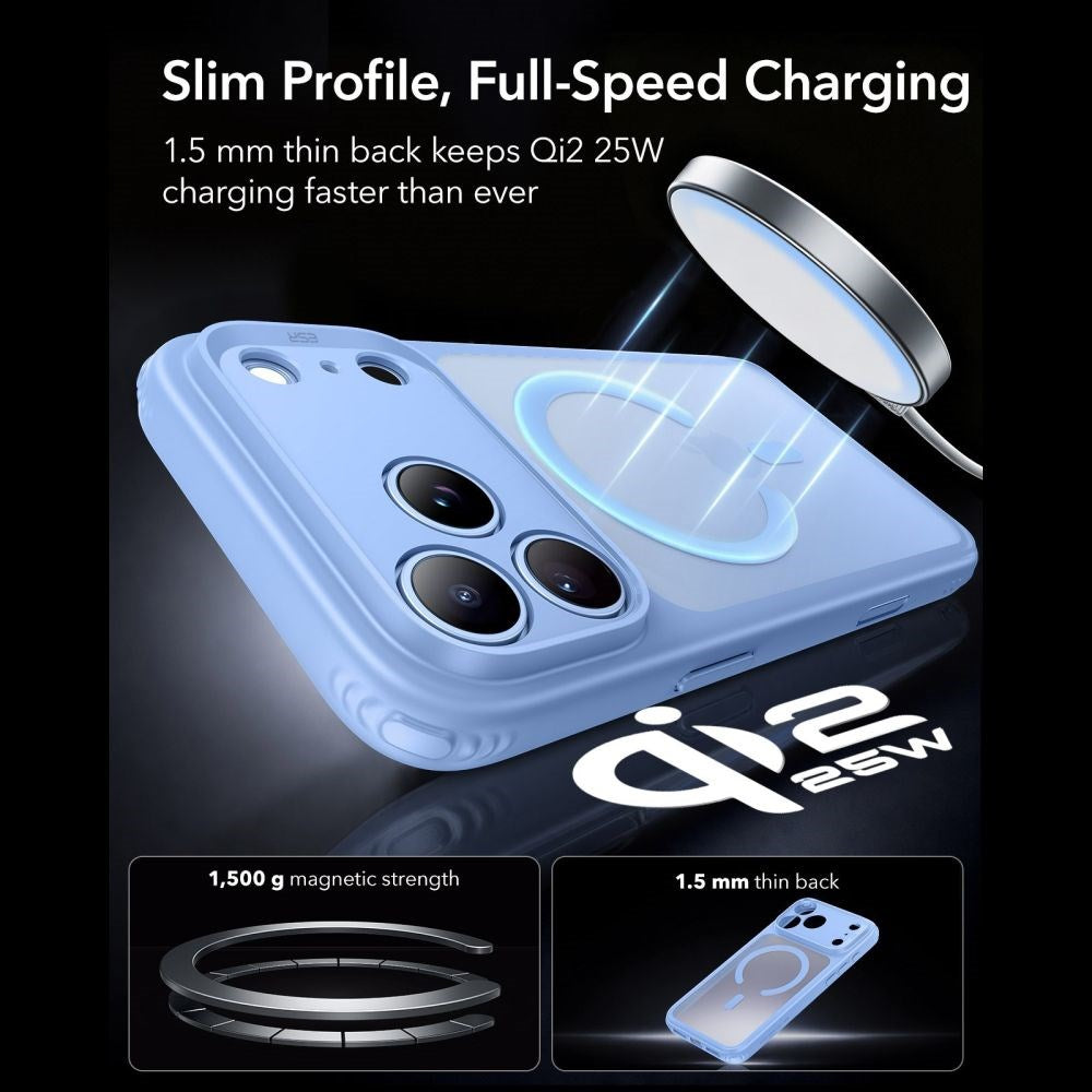 ESR iPhone 18 Pro / 17 Pro Classic Hybrid Cover - MagSafe Kompatibel - Blå