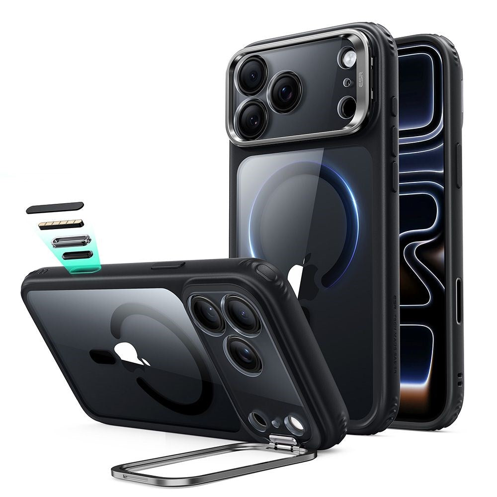 ESR iPhone 18 Pro / 17 Pro Classic Hybrid Kickstand Mobil Cover - MagSafe Kompatibel - Sort
