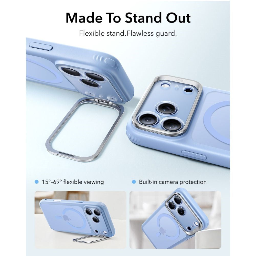 ESR iPhone 18 Pro / 17 Pro Classic Hybrid Kickstand Mobil Cover - MagSafe Kompatibel - Blå