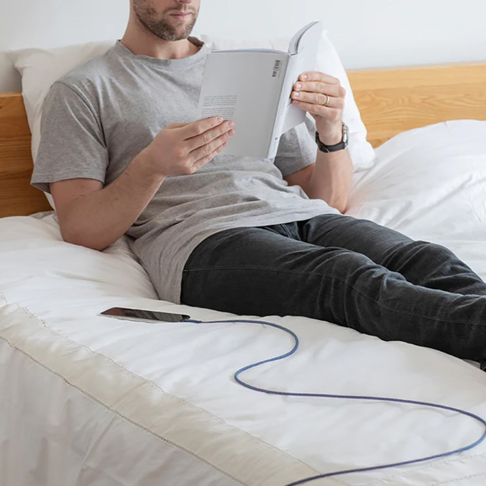 Native Union Night Kabel USB-A til Lightning m. Læderspænde 3 meter. - Zebra